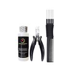 Keratin Glue Fusion Pre-Bonded Remover Super Act and I Tip Pliers for Keratin Hair Extensions Bonds Breaker Micro Ring Beads Remove Plier with Comb Set