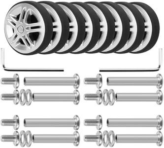 Volein Lot de 8 Roues de Remplacement pour Valises, 50 mm Roues Individuelle avec Roulements Kit de Réparation de Roues pour Réparer la Plupart des Valises(Argent)