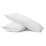 Sweetnight Luxury Pillows 2 pack,Hotel Quality Bed Pillows with 100% Cotton Soft Cover and Elegant Piping,Medium Support for Side,Back and Front Sleepers 40 x 80 cm