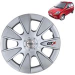 PRIGAN Wheel Cover for Chevrolet Spark 13 Inch Silver Wheel Cap (Available in 12,13,14,15,16 Inch) (Set of 4 Pcs) (Press Fitting) Model- GTX Silver-13