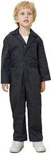 TOPTIE Kid's Coverall for Boys Mechanic Christmas Halloween Suit Costume Flight Suit, Mechanic Jumpsuit-Black-7/8Y