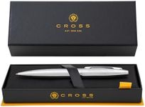 Personalized Cross Calais Ballpoint Pen | Custom Engraved Cross Pen for Men or Women | Perfect Graduation or Office Gift [Lustrous Chrome Finish, Smooth Black Ink]