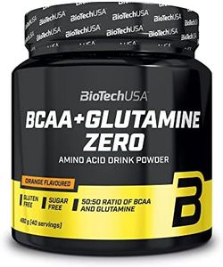 BioTechUSA BCAA + Glutamine Zero | 40 Porciones | Vegano | Sin Azúcar | Sin Gluten | 2:1:1 ratio BCAAs | 480 g | Naranja