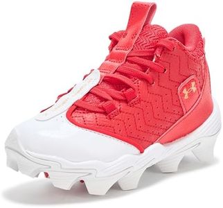 Under Armour Boys' Harper 9 RM JR, (103) White/Red/Metallic Gold, 2, US