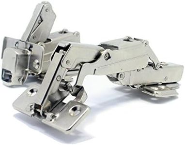 TamBee 175 Degree Hinges Frameless Cabinet Hinges Hydraulic Adjustable Mounting Concealed Hinges Soft Closing Nickel-Plated Steel Buffer Dampers for Wardrobe,1 Pair (Full Overlay)