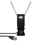 Portable Freeview and DVB-T2 HD Small Antenna - August DTA220 - Twin Telescopic Indoor aerial for Freeview TV USB Tuners/DVB-T DVB-T2 / DAB - Pasteable Base for Cars, Trucks, Home, Camping - Black