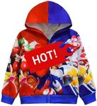 DYWPYCLQ Kids Boys' Hoodie Fashion Sweater Game Cartoon Girls' Jacket Long Sleeve Zipper Coat Casual Wear Clothes 5-13years (as1, Age, 7_Years, 8_Years, Style 2, 7-8Years)