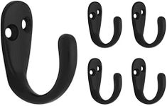 Franklin Brass FBSPRH5-FB-C Single Prong Robe Hook in Flat Black, (5-Pack)