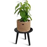 Elipenico Indoor Plant Stand Wood Mid Century Plant Stand for Indoor Plants, Modern Plant Table, 8.6" Tall Plant Holder for Flower Pots, Small Round Side Table, End Table