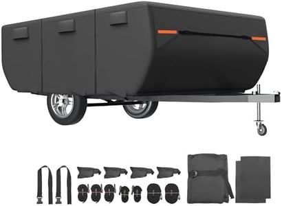 uxcell Waterproof Pop-up Camper Trailer Cover Fits 12'-14' RV Cover Black