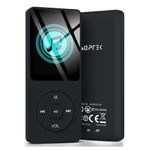 AGPTEK A02S 16GB MP3 Player with FM Radio/Voice Recorder, 70 Hours Playback and Expandable Up to 128GB, Black