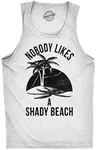 Crazy Dog T-Shirts Mens Shady Beach Funny Cool Tees Sleeveless Gym Workout Novelty Fitness Tanktop Funny Workout Shirt for Men Funny Fitness Tank Top Novelty Tank Tops for White M