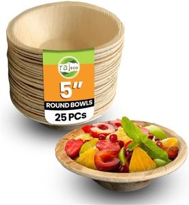 Raj Disposable Palm Leaf Bowls for Rabbits I 25 Count – 5'' Compostable Bowl for Small Pets I Bamboo Bowls Safe I Disposable Bunny Chew Toys I Chewable Treat Dish for Rabbits, Bunnies, Hamsters