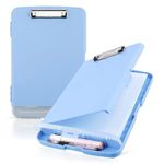 oddpod™ Moto Heavy Duty Clipboard with Side Opening/Clip Pad with Low Profile Clip for Dual Storage of A4 Papers and Pen Holder (Powder Blue)