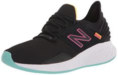 New Balance Women's Fresh Foam Roav V1 Running Shoe, Black/Green/White, 5 UK