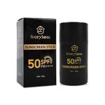 Ivory Loom Sunscreen Stick SPF 50 Broad Spectrum UVA/UVB Sun Protection All Skin Types, Water Resistant, Oil free and Organic, 40g
