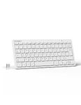 TECKNET 2.4G Wireless Keyboard For Windows/Chrome OS, UK Layout Compact Mini Keyboard, Small Silent Whisper-Quiet Keyboard with 12 months Battery Life (White)