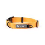 Heads Up For Tails HUFT Basics Dog Collar-Yellow (S)|Adjustable Dog Neck Collar for Small,Medium,and Large Dogs|Durable Dog Belt,Puppy Collar,and Leash-Compatible Design for All Breeds,37x2 cm