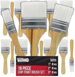 U.S. Art Supply 3 Pack of Variety Size (Set of 6 Packs of 3 = 18 Total Brushes) Synthetic Bristle Paint, Chip and Utility Paint Brushes for Paint, Stains, Varnishes, Glues, and Gesso