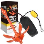 Linkloos Kayak Anchor Kit - 3.5lb with 40ft Rope & Storage Bag - Accessories for Kayaks, Canoes, SUP Boards, Small Boats, Jet Skis & PWCs - Marine Grade Orange