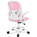 Office Chair Primy Ergonomic Desk Chair with Adjustable Lumbar Support and Height, Swivel Breathable Desk Mesh Computer Chair with Flip up Armrests for Conference Room (Pink)