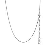PROSTEEL Snake Chain Necklace with Sturdy Clasp, 2MM Thin Chain for Adding a Pendant, Mens Jewellery, 316L Stainless Steel/Gold Plated/Black (With Gift Box) (Silver - 1.2mm with 2" Extension, 76 CM)