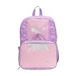 PUMA Girls' Big Lunch Box Backpack Combo, Purple/Pink, Youth Size