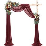 Ansofi Vintage Sunflower Arch Flowers Kit (Pack of 3)-2pcs Artificial Burgundy Rose Flower Arrangement with 1pc Drape for Wedding Ceremony Arbor and Reception Backdrop Decor