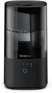 ROSEKM Humidifiers for Bedroom (1.1L), Small Cool Mist Humidifier for Home Plant and Baby Nursery, Quiet Ultrasonic Humidifier with 360° Nozzle, Auto Shut-Off, Filterless, Black