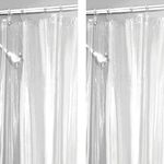 mDesign - 2 Pack - Extra Wide Waterproof, Heavy Duty Premium Quality 4.8 - Gauge Vinyl Shower Curtain Liner for Shower and Bathtub - 108" x 72" - Clear