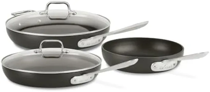 All-Clad HA1 Nonstick Hard Anodized Cookware Set, 8-Inch, 10-Inch and 12-Inch, Black