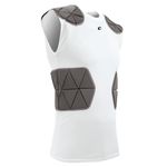 CHAMPRO Men's Tri-Flex Football Padded Sleeveless Compression Shirt White, Grey