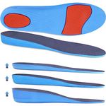 Ailaka Height Increase Insoles for Men Women, 1 Pair PU Shoe Lifts Inserts Elastic Shock Absorbing Sports Thick Shoe Insoles Height Increase, Elevator Inserts for Men Women, Heel Height: 2.5 Cm, 9-12