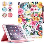 iPad Mini 5 case, iPad Mini 1 2 3 4 Case,MOKASE Flip PU Leather Wallet Case Multiple Viewing Angle Stand Smart Cute Colorful Cover for iPad Mini 1 2 3 4 5, Color Flowers