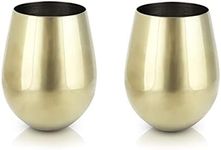 Viski Belmont Stemless Wine Glasses, Gold, 5242TBV