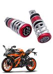 Miwings Heavy Duty Metal Stylish Spring Coil Bike Foot Pegs Foot Rest ped For KTM RC 125 (Set of 2 Red)