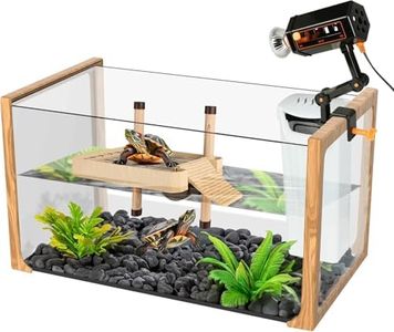 ZENO Turtle Aquarium Kit - New Version - Aquatic Turtle Tank with Filter and Light + Turtle Basking Platform, Small Turtle Tank for Baby & Juvenile Turtle, Perfect Turtle Starter Kit for Kids