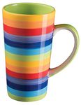 Purity Style Hand Painted Rainbow Stripe Tall Large Mug