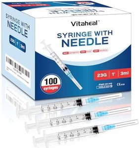 100 Pack 3ml Syringes with Needle, 23 Ga 1.0 inch Needle Luer Lock Syringe, Individually Packaged