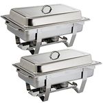 Milan Chafing Set Food Warmer in Stainless Steel - 635 x 317.5 x 102 mm - 9L 2pc