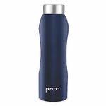 PEXPO Bistro Stainless Steel Fridge Cooling/Sports Water Bottle 1 Litre, Denim Blue|Steel Cap Single Walled|Easy Grip|Leakproof Water Bottle for Home, Office, Gym, School, Yoga,Hike,Men,Women&Kids