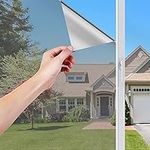 LEMON CLOUD One Way Mirror Window Film Reflective Glass Film Static Anti UV Heat Control Sun Blocker Window Sticker Tint Silver 90x200cm