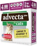 Advecta Plus Flea Prevention For Cats, Cat and Kitten Treatment & Control, Small and Large, Fast Acting Waterproof Topical Drops, 4 Month Supply