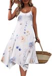 Zeagoo Womens Spaghetti Strap Spring Beach Dress 2025 Hawaiian Maxi Summer Dress with Pockets Boho Midi Long Dress Swimwear Cover Up Floral XL