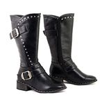 Milwaukee Leather MBL9423 Women's Black Studded Fashion Casual Boots with Studded Outsole - 9