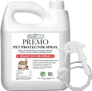 Pet Protector by Premo Guard 128 oz – Mite, Flea, Tick, & Mosquito Spray for Dogs, Cats, & Other Pets – Natural Plant Based Protection for Control, Prevention, & Treatment