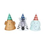 Merrilulu Party Animals Party Hats, 12 ct | Zebra, Elephant, Monkey