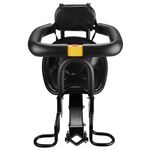Lixada Safety Child Bicycle Seat Bike Front Baby Seat Kids Saddle with Foot Pedals Support Back Rest for MTB Road Bike (Black(with soft backrest))
