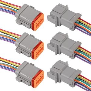 3 Pair 8 Pin Connector Wiring 8 Wire Way Waterproof Automotive Electrical Connector 16 AWG Male Female Plug Wiring Harness for Car Truck Boat