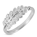 ZAVYA 925 Sterling Silver Designer Cubic Zirconia CZ Leaves Rhodium Plated Adjustable Ring | Gift for Women & Girls | With Certificate of Authenticity & 925 Hallmark